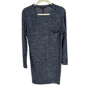 Banana Republic Blue Long Sleeve Sweater Dress Pocket Crewneck Winter Stretch S